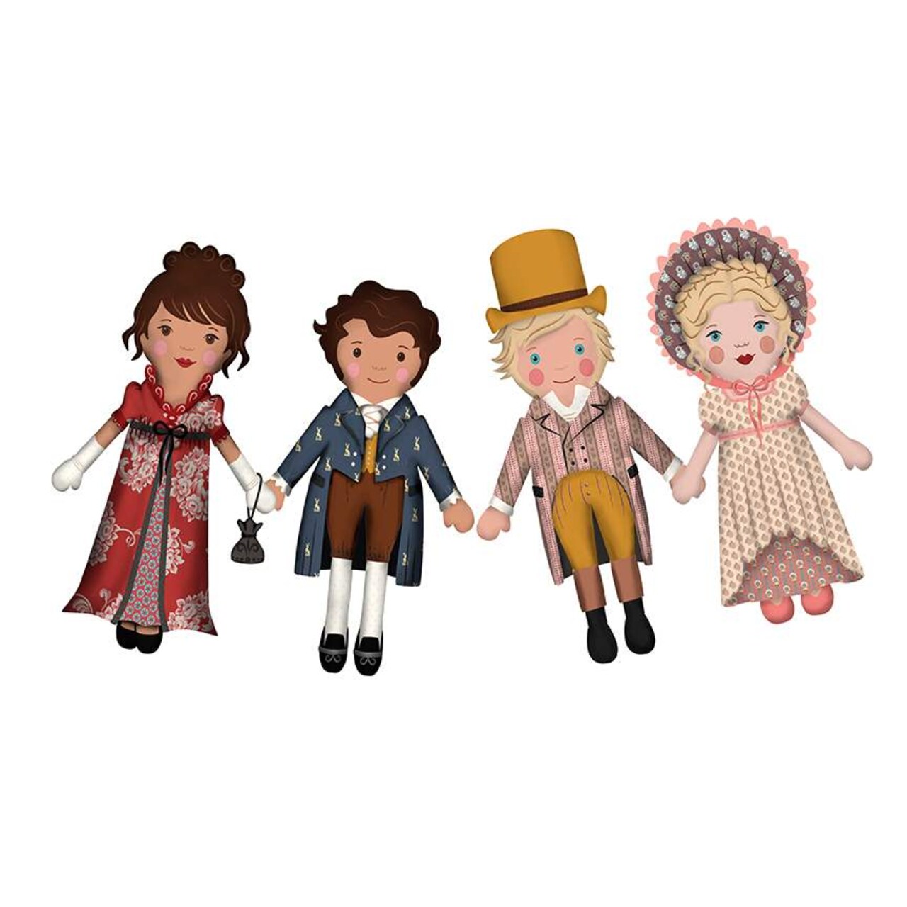 Riley Blake Designs Jane Austen Ladies and Gents Dolls Machine Embroidery Design ME100JAD24R5